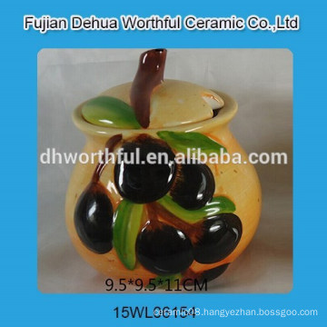 Handpainting olive design ceramic condiment set